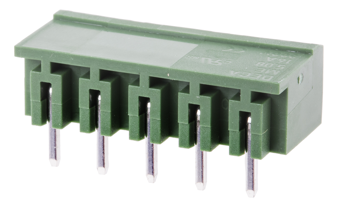 RS PRO, 5.08mm Pitch, 5 Way, Pluggable Terminal Block, Header, Through Hole, Solder Termination