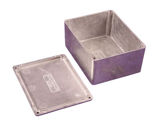 Hammond 1550 Series Natural Die Cast Aluminium Enclosure, IP54, Natural Lid, 115 x 90 x 51mm