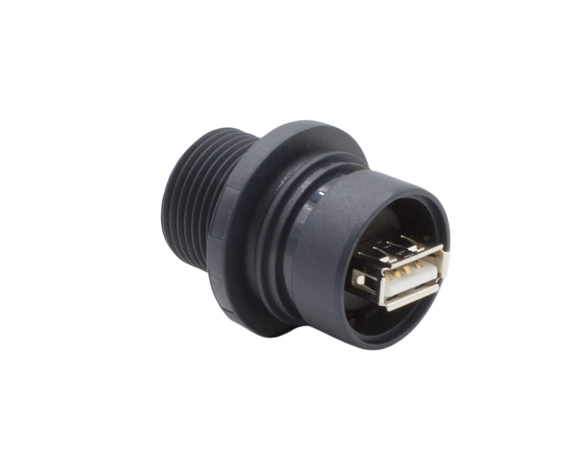 Bulgin Straight, Panel Mount, Socket- Single Port Type A to A 2.0 IP66, IP68, IP69K USB Connector