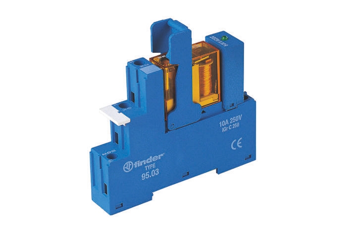 Finder 48 Series Interface Relay Module, DIN Rail Mount, 110V ac Coil, SPDT, 1-Pole, 10/20A Load