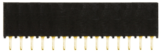 Samtec SSQ Series Straight Through Hole Mount PCB Socket, 14-Contact, 1-Row, 2.54mm Pitch, Solder Termination
