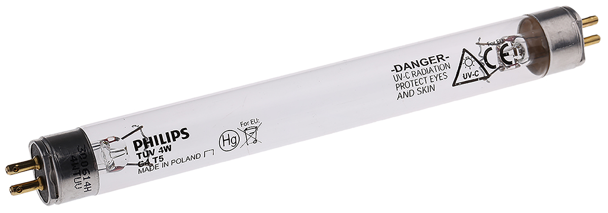 Lawtronics 4.6 W 253.7 nm UV Light Bulb G5, length 134 mm, Dia. 134.5 mm, 6000h