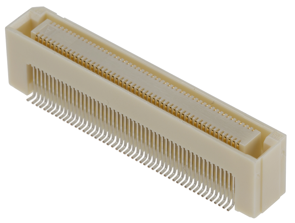 Hirose FunctionMAX FX8C Series Straight Surface Mount PCB Socket, 100-Contact, 2-Row, 0.6mm Pitch, Solder Termination
