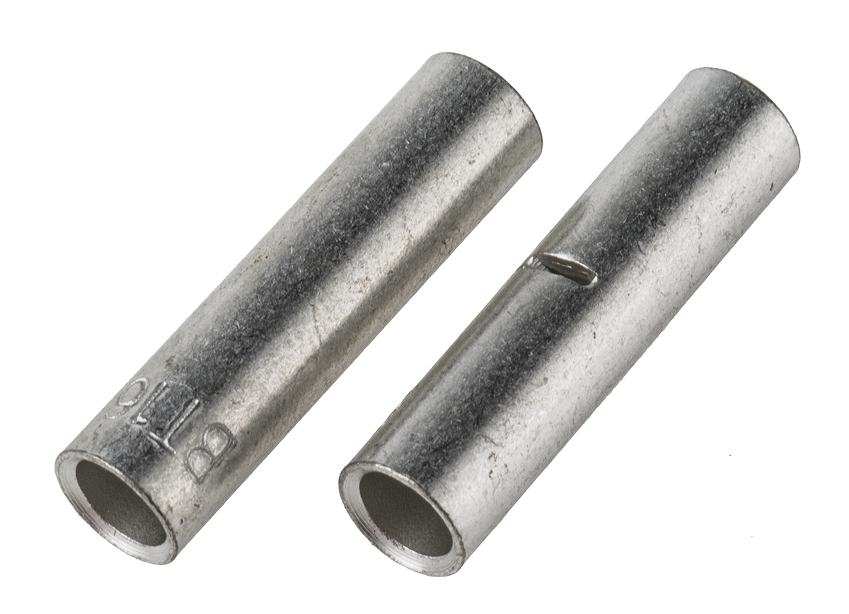 RS PRO Butt Splice Connector, Uninsulated, Tin 16 mm²