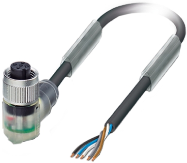 Phoenix Contact Right Angle Female 5 way M12 to Sensor Actuator Cable, 10m