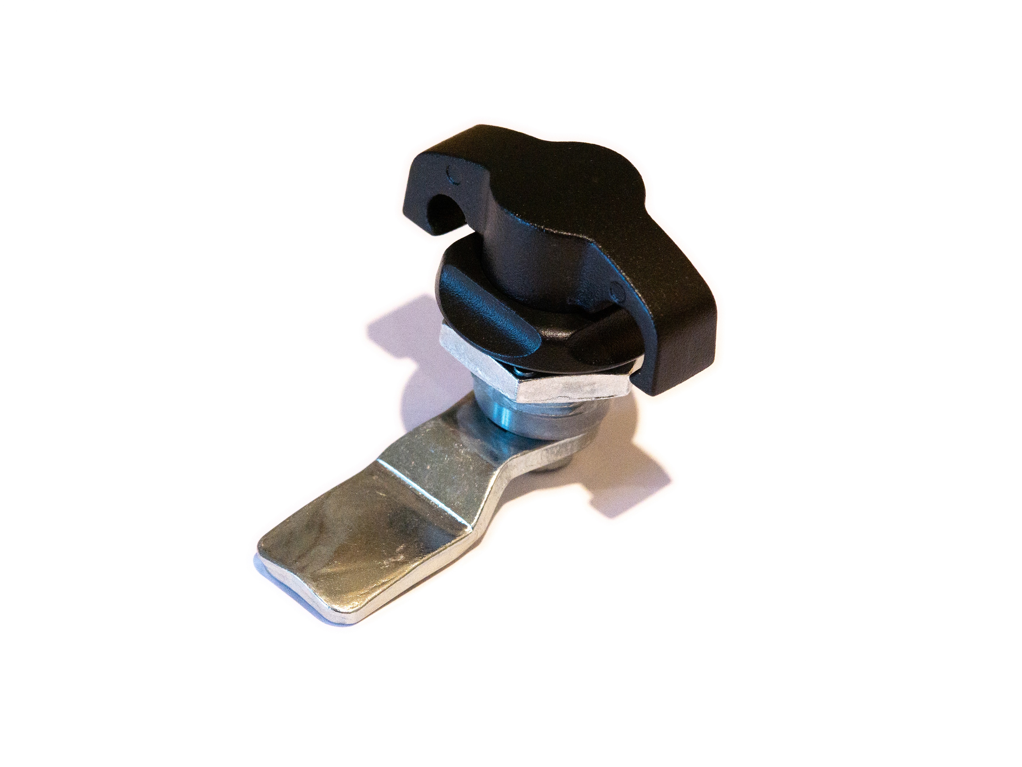 RS PRO Black Zinc Plated Steel Camlock, 25mm Panel-to-Tongue, 20.1 x 22.5mm Cutout, Knob Unlock