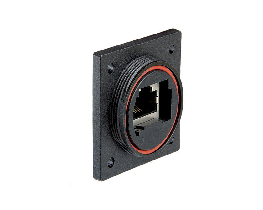 Bulgin PX0890 Series Female RJ45 Connector, Flange Mount, Cat6a Straight 1 Port