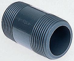Georg Fischer Plastic Pipe Fitting, Straight Threaded Nipple, R 2in to R 2in
