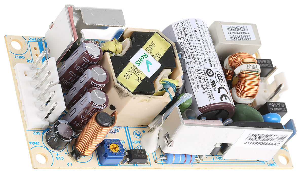 Artesyn Switching Power Supply, NPS63-M, 12V dc, 5.5A, 60W, 1 Output, 127 → 300 V dc, 90 → 264 V ac Input