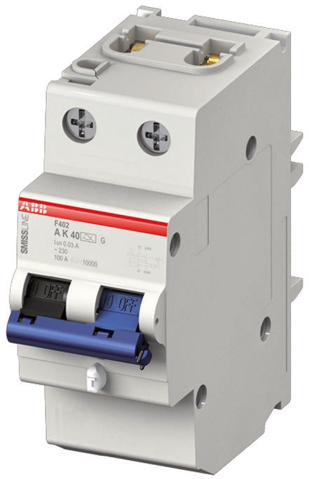 ABB F402 RCCB, 25A, 1+N Pole, 30mA, Type A