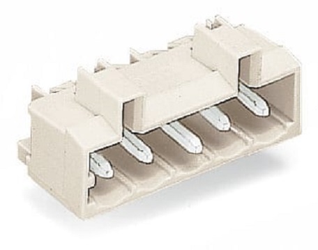 WAGO 721 Series Angled Through Hole Header, 5 Contact(s), 5 mm Pitch, 1 Row, Shrouded