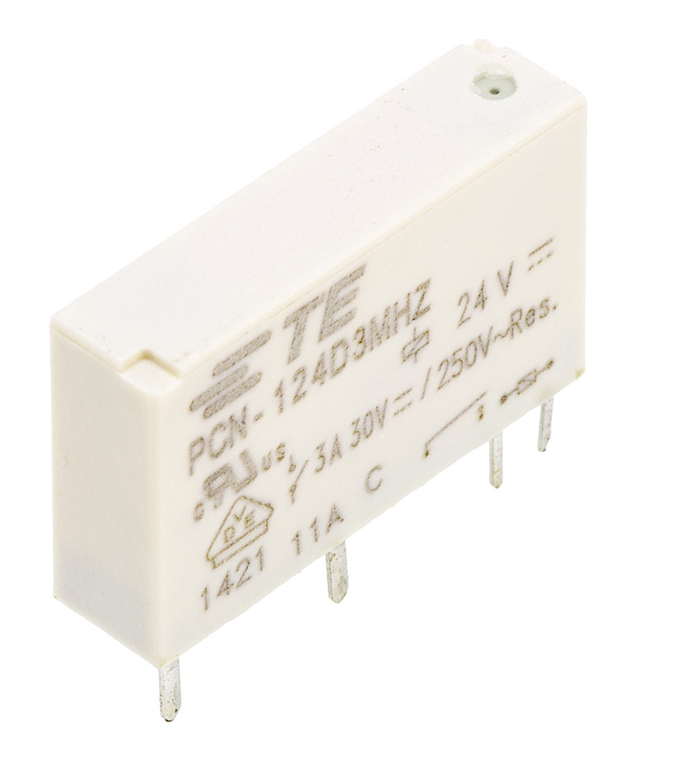 TE Connectivity PCB Mount Power Relay, 24V dc Coil, 3A Switching Current, SPST