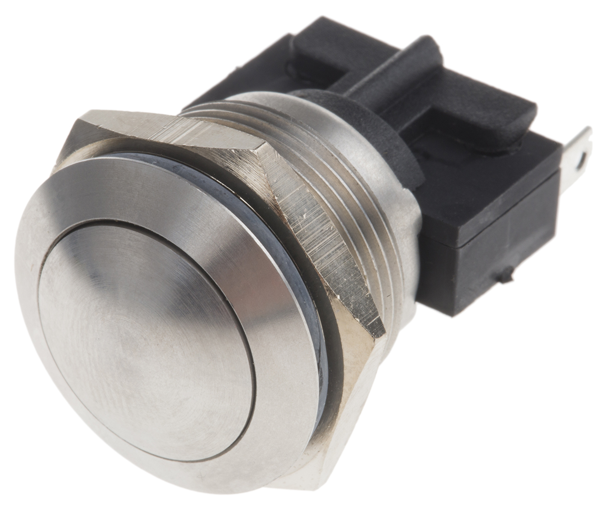 Bulgin Push Button Switch, Momentary, Panel Mount, 19.2mm Cutout, SPST, 250V ac, IP66