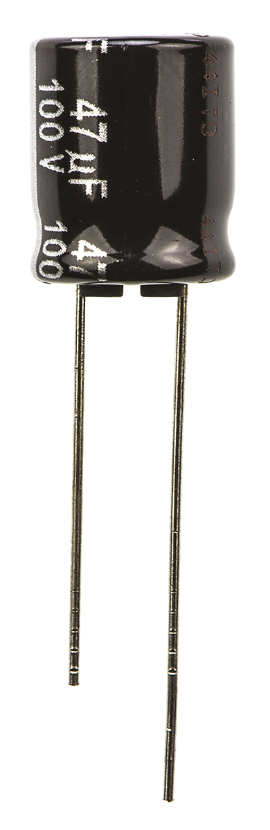 Panasonic 47μF Aluminium Electrolytic Capacitor 100V dc, Radial, Through Hole - ECA2AHG470