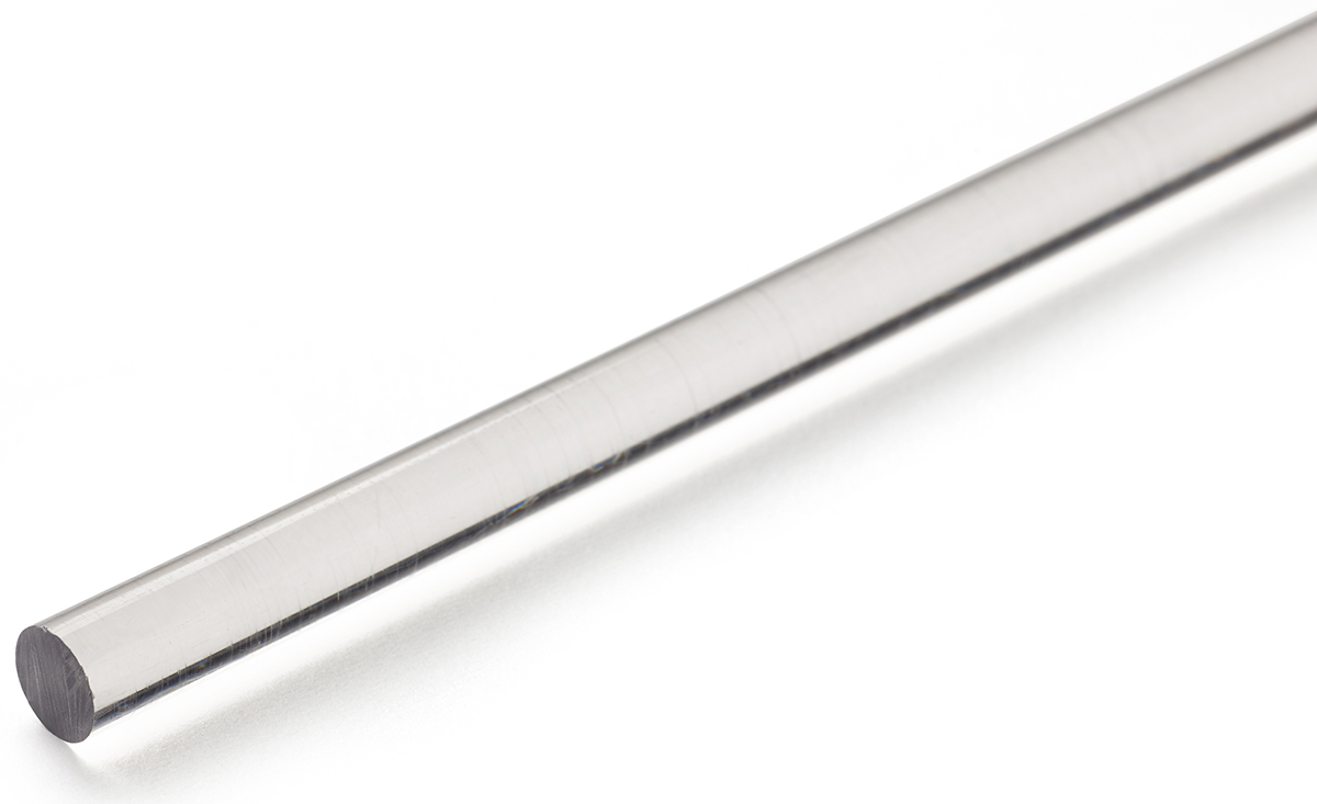 RS PRO Transparent Polycarbonate PC Rod, 1m x 40mm Diameter