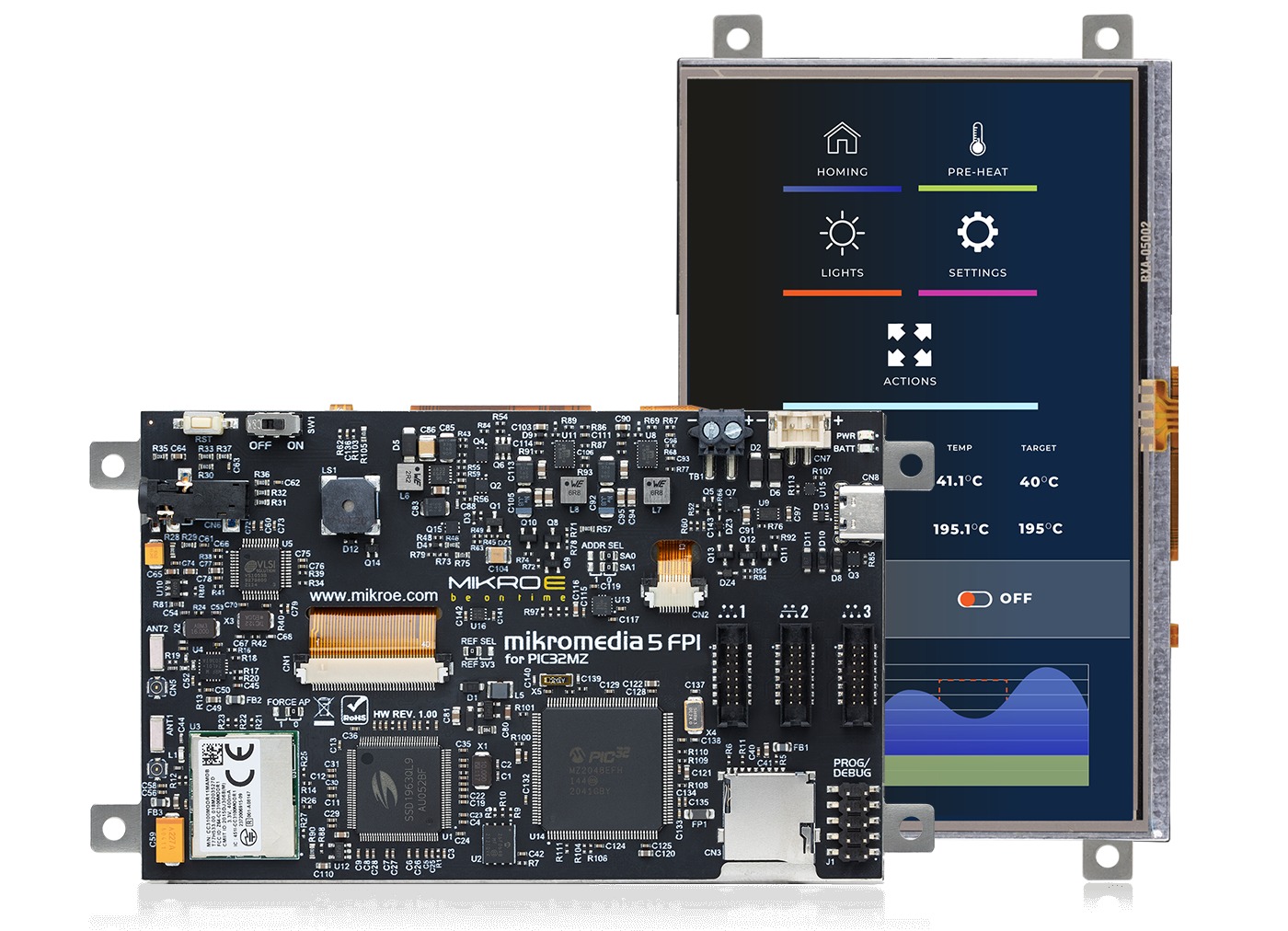 MikroElektronika MIKROE-6161 LCD Module / Touch Screen, 5in, 800 x 480pixels