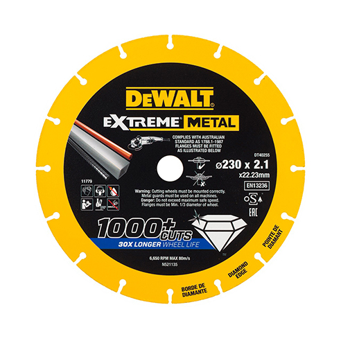 DeWALT DT Aluminium Oxide Cutting Disc, 230mm x 1.5mm Thick, Medium Grade, P60 Grit, 1 in pack