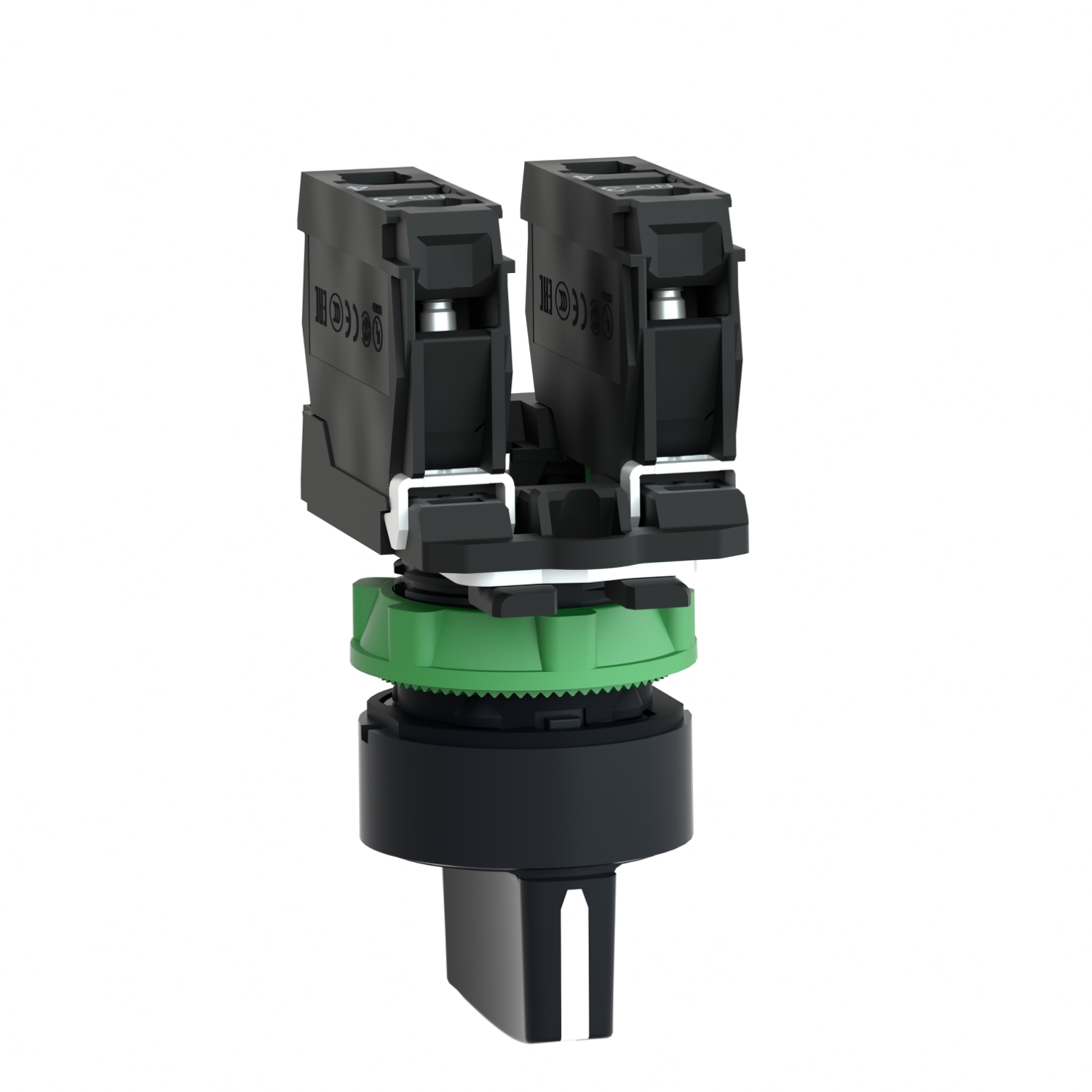 3 positions 45° Rotary Switch, 600 V ac/dc, 6 A ac, 550 mA dc, Handle, Spring Return
