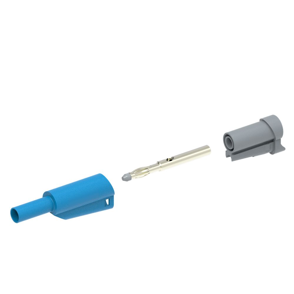 Electro PJP Blue Male Banana Plug, 4 mm Connector, Solder Termination, 20A, 1kV, Nickel Plating