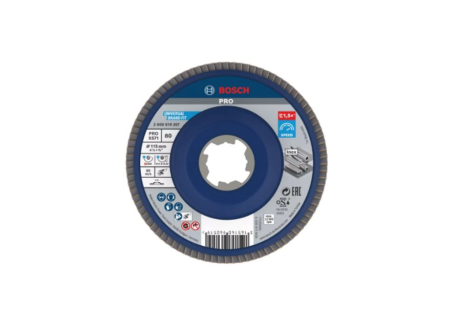 Bosch XLOCK Zirconia Aluminium Flap Disc, 115mm, 80μm Grit