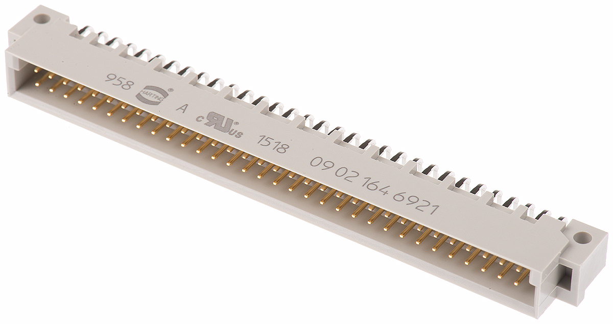 HARTING DIN 41612 64 Way 2.54mm Pitch, Type Connector Class C2, 2 Row, Right Angle DIN 41612 Connector, Plug