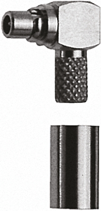 Telegartner, Plug Cable Mount MMCX Connector, 50Ω, Crimp Termination, Right Angle Body