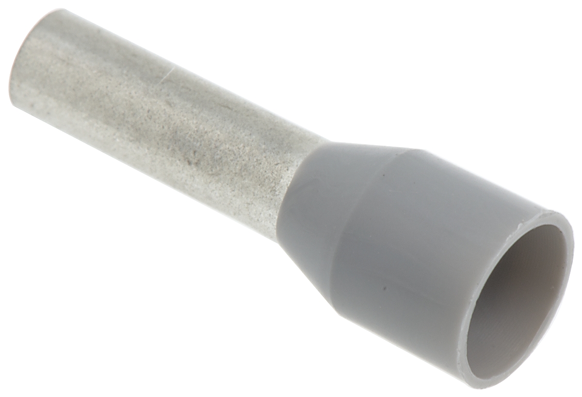Weidmuller Insulated Crimp Bootlace Ferrule, 10mm Pin Length, 2.8mm Pin Diameter, 4mm² Wire Size, Grey