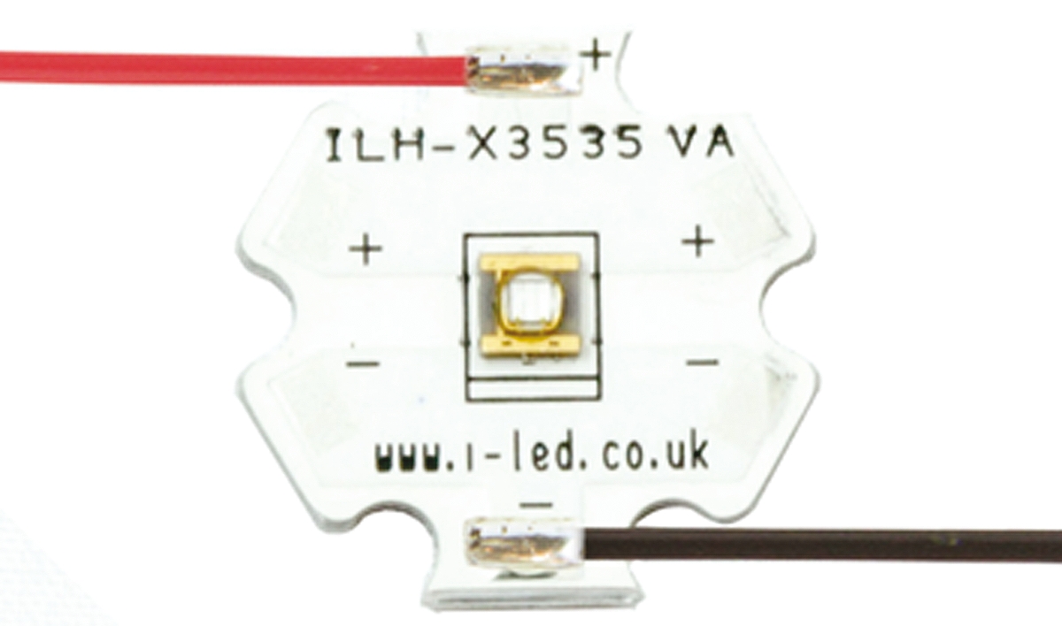 ILH-XO01-S380-SC211-WIR200. Intelligent LED Solutions, N3535 1 Powerstar Series UV LED, 380nm 320mW 125 °, 4-Pin