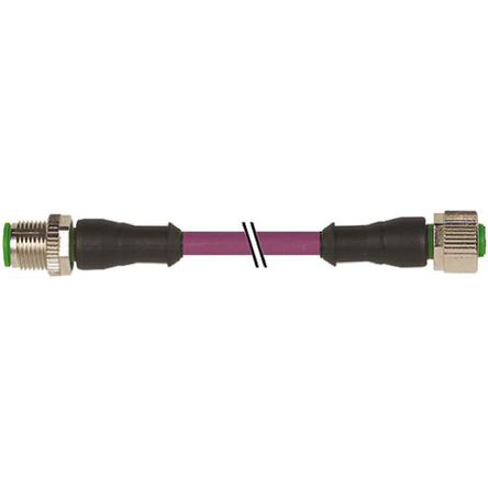 Murrelektronik Limited Male 4 way M12 to Female 2 way M12 Sensor Actuator Cable, 3 m