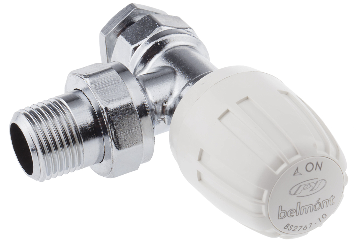 Pegler Yorkshire Chrome Plated Brass 15 mm Compression to 1/2 in BSP Manual Radiator Valve