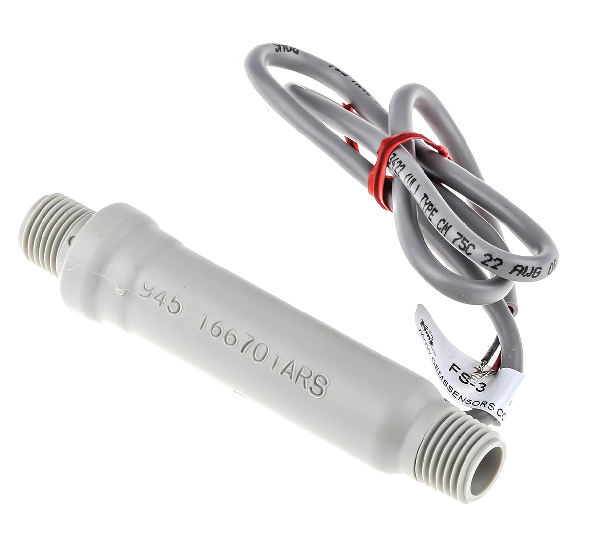 Gems Sensors FS-3 Series Piston Flow Sensor for Gas, 28 L/min Max