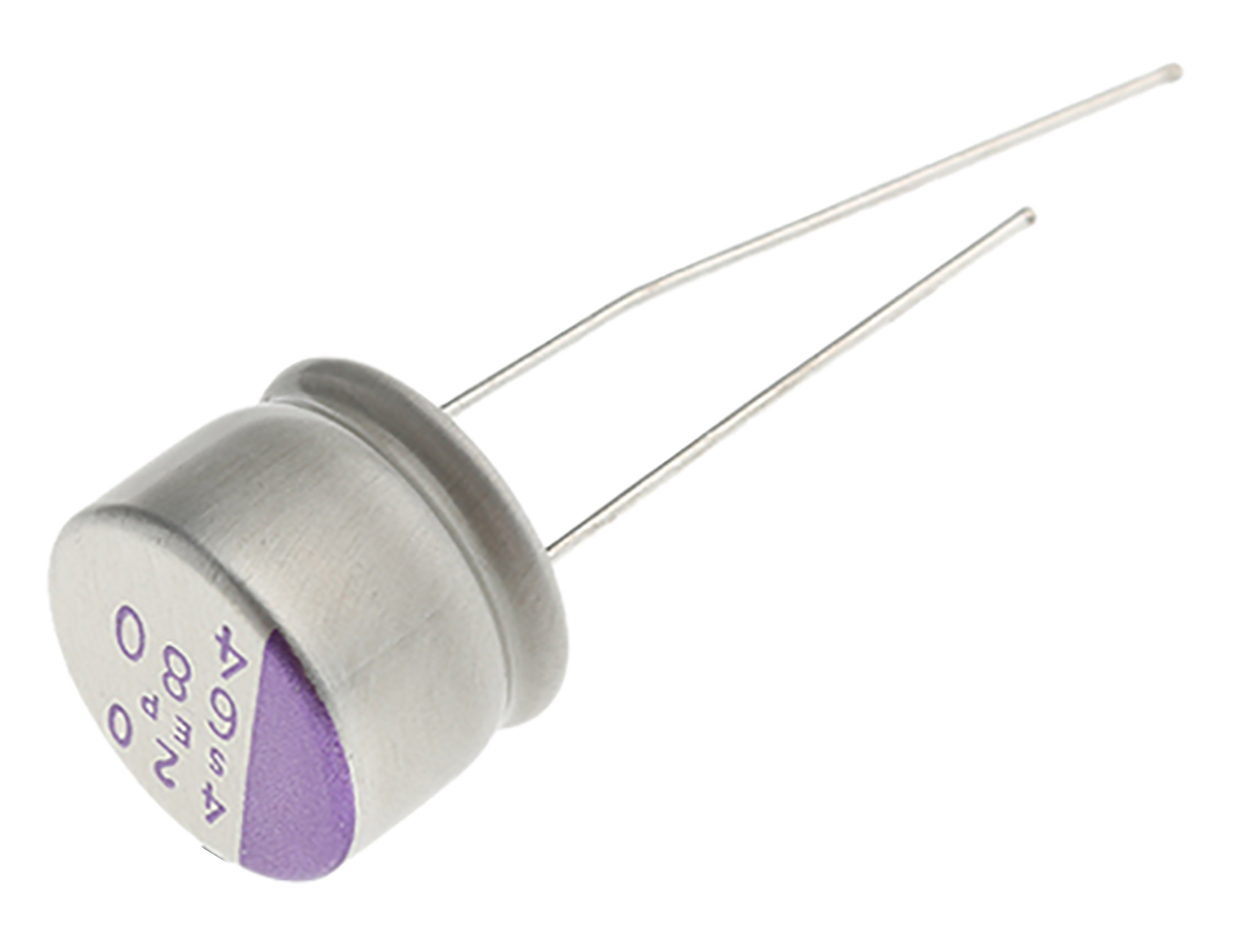 Panasonic 680μF Through Hole Polymer Capacitor, 4V dc