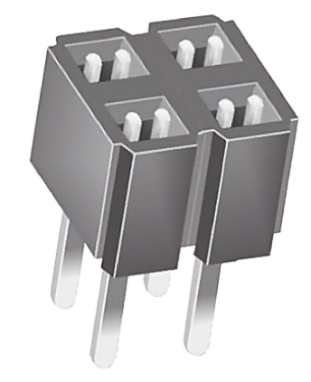 Samtec CES Series Straight Through Hole Mount PCB Socket, 4-Contact, 2-Row, 2.54mm Pitch, Through Hole Termination