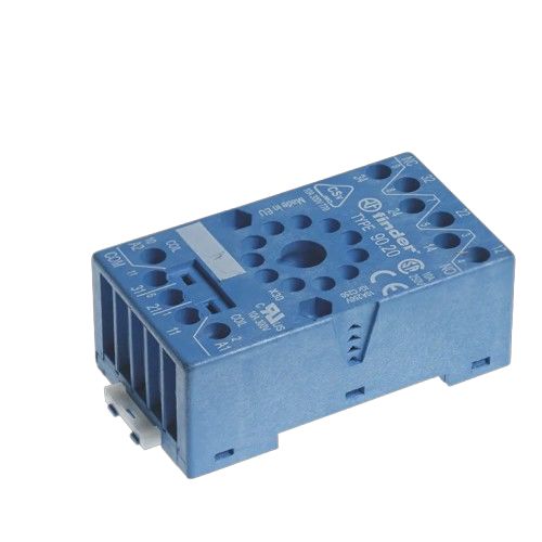 Finder 90 250V Rail or Panel Mount Relay Socket, for use with 60.12 Series Relay