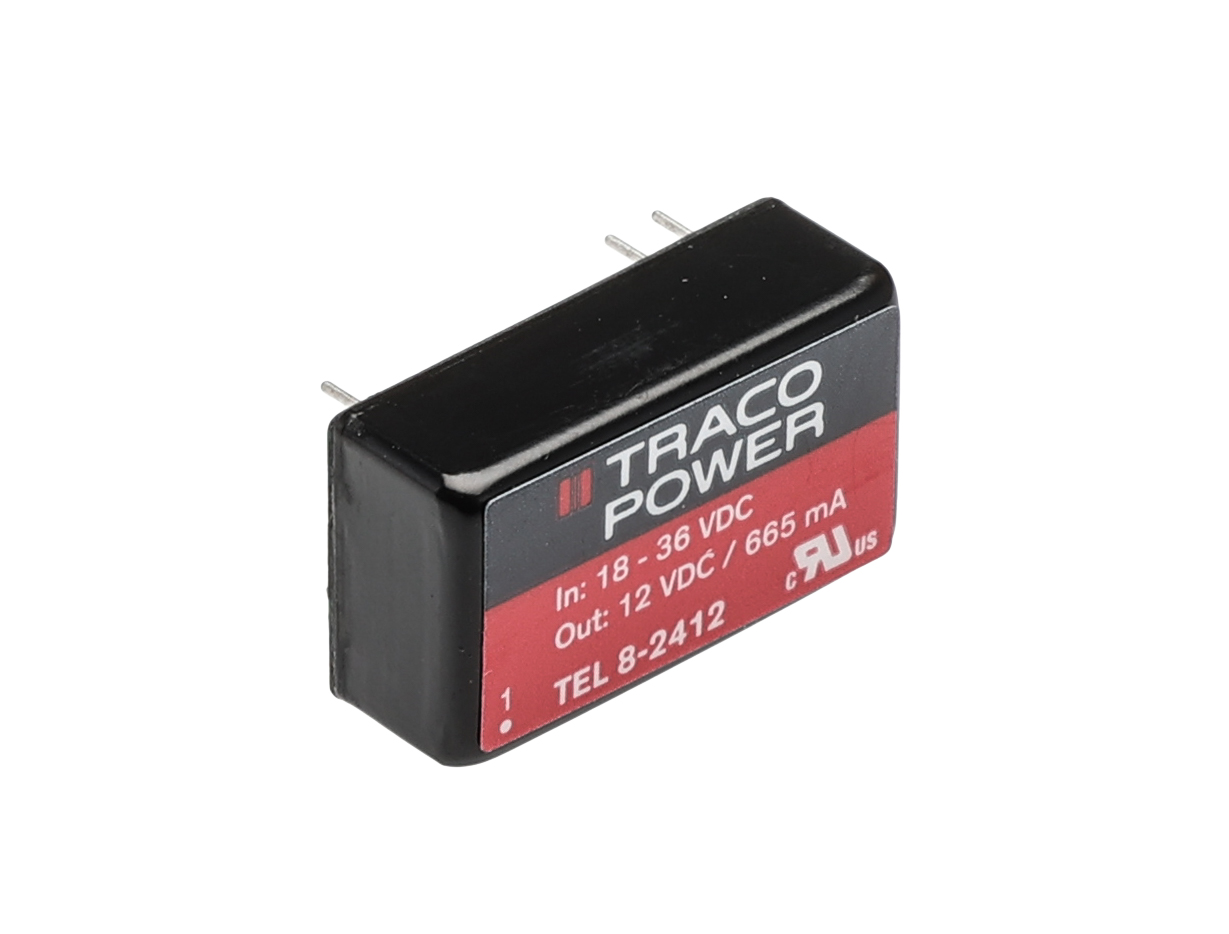 TRACOPOWER TEL 8 DC-DC Converter, 12V dc/ 665mA Output, 18 → 24 V dc Input, 8W, Through Hole, +80°C Max Temp
