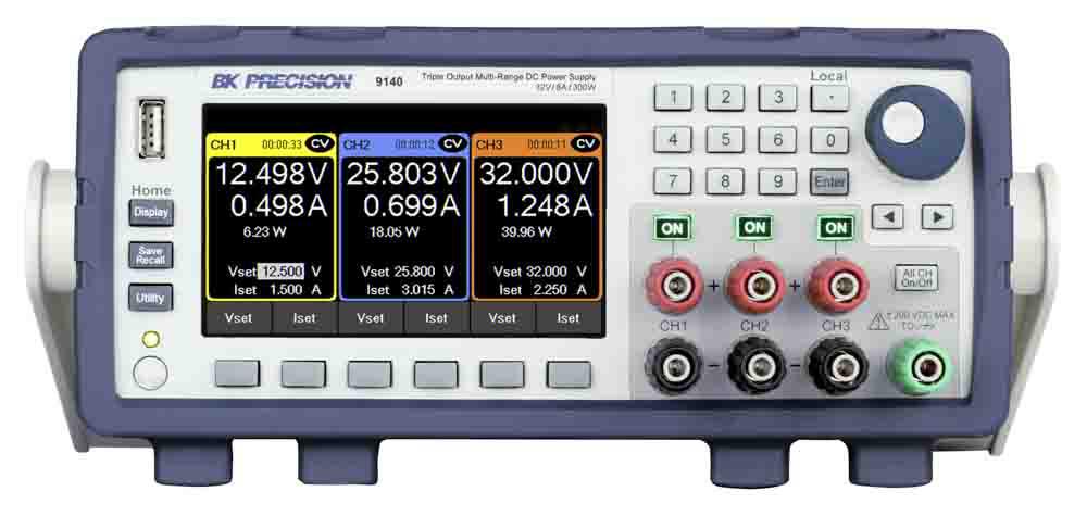 BK Precision 9140 Series Bench Power Supply, 0 → 32V, 8A, 3-Output, 300W
