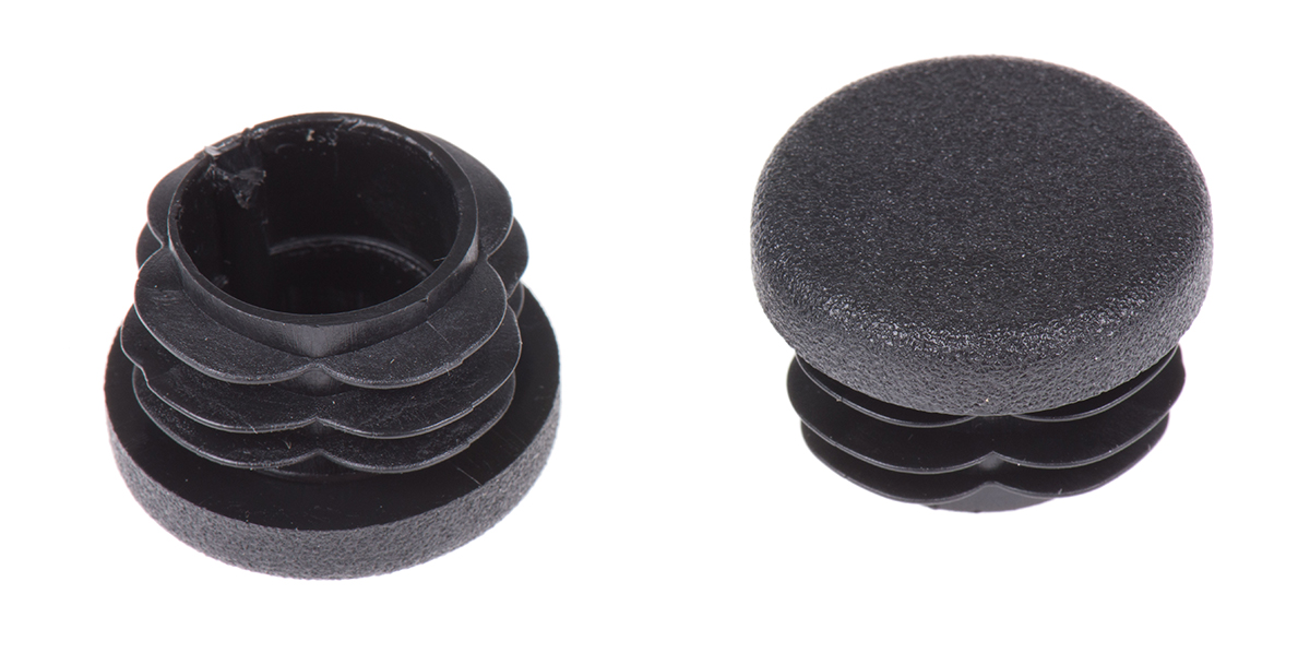 Rose+Krieger Black Round Tube Plug, 25 mm Strut Profile