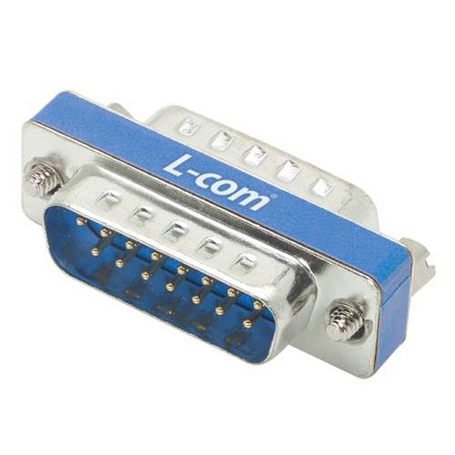 L-Com D Sub Adapter Male 15 Way D-Sub to Male 15 Way D-Sub