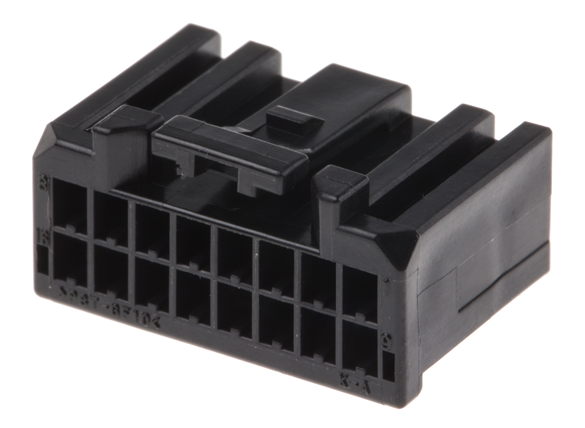 JST, CPT Automotive Connector Socket Black Surface Mount 16 Way, Crimp Termination 16CPT-B-2A