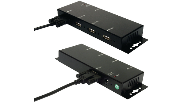 Exsys 4 Port USB 2.0 USB A, USB B  Hub, 178.40 x 59.5 x 23.20mm