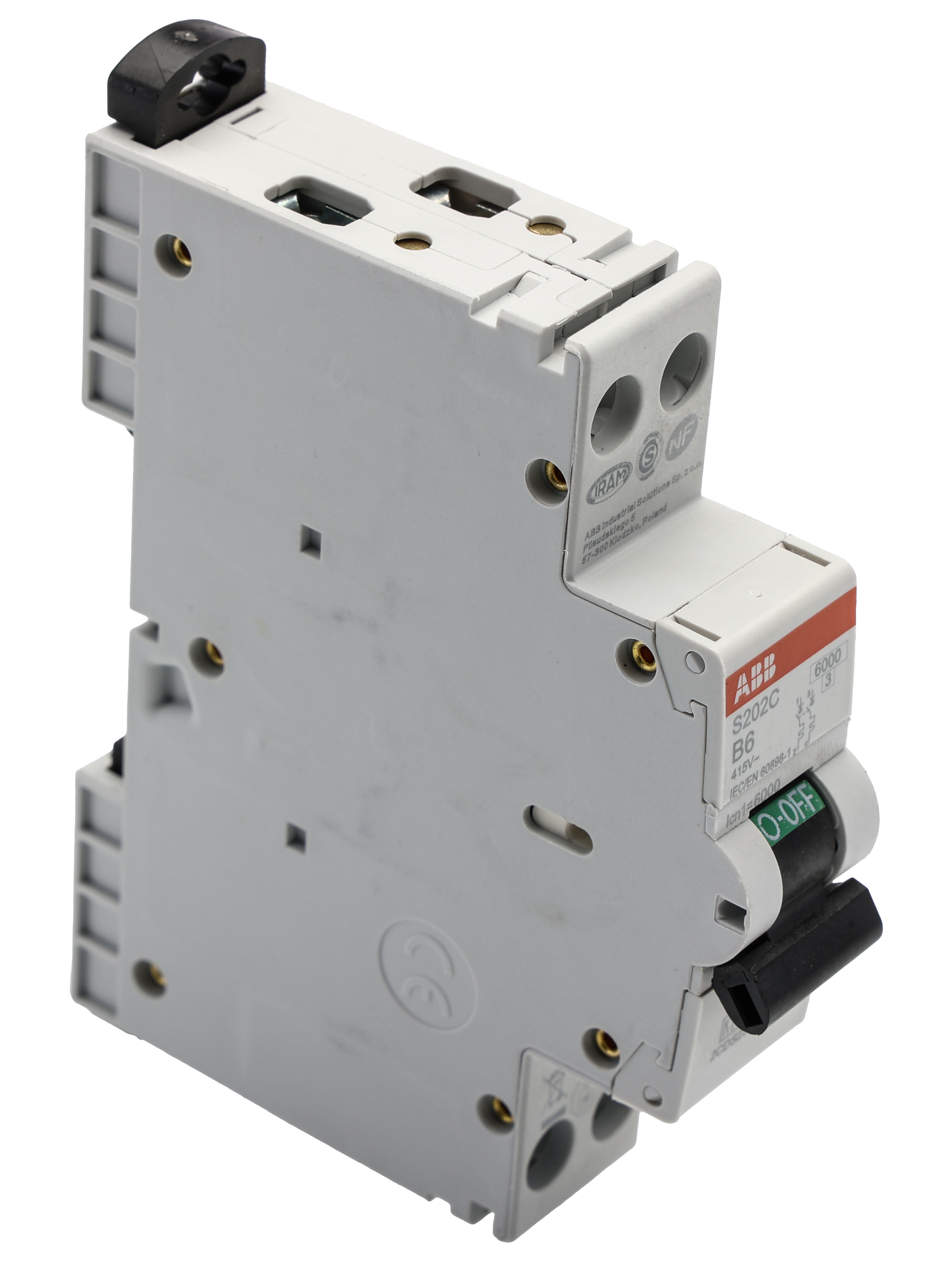 ABB S200C MCB, 2P, 6A Curve B, 415V AC, 6 kA Breaking Capacity