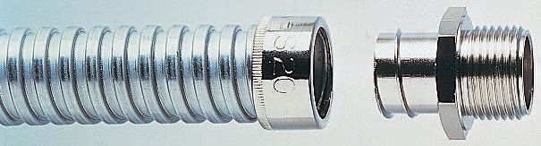 Adaptaflex Swivel, Conduit Fitting, 25mm Nominal Size, M25, Brass, Silver IP40 rating