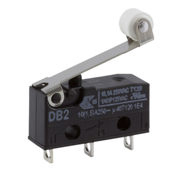 ZF Roller Lever Micro Switch, Solder Terminal, 10.1 A @ 250 V ac, SPDT