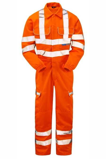 PULSAR Orange Reusable Hi Vis Overalls, XXL