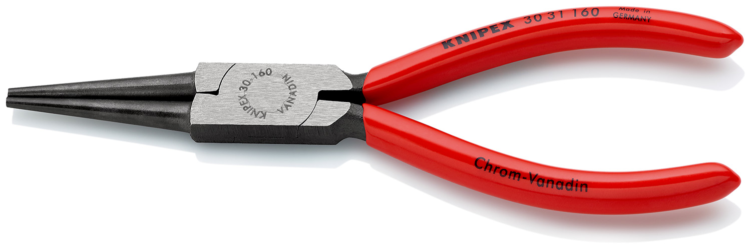 Knipex Long Nose Pliers, 160 mm Overall, Straight Tip, 41mm Jaw