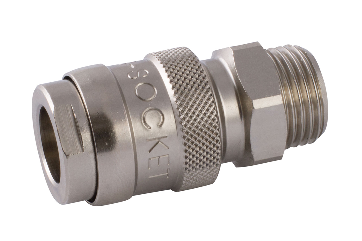 RS PRO Nickel Plated Brass Male Quick Air Coupling, G 1/2 Male 1/2in Threaded