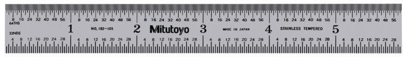 Mitutoyo 150mm Steel Imperial, Metric Ruler, With UKAS Calibration