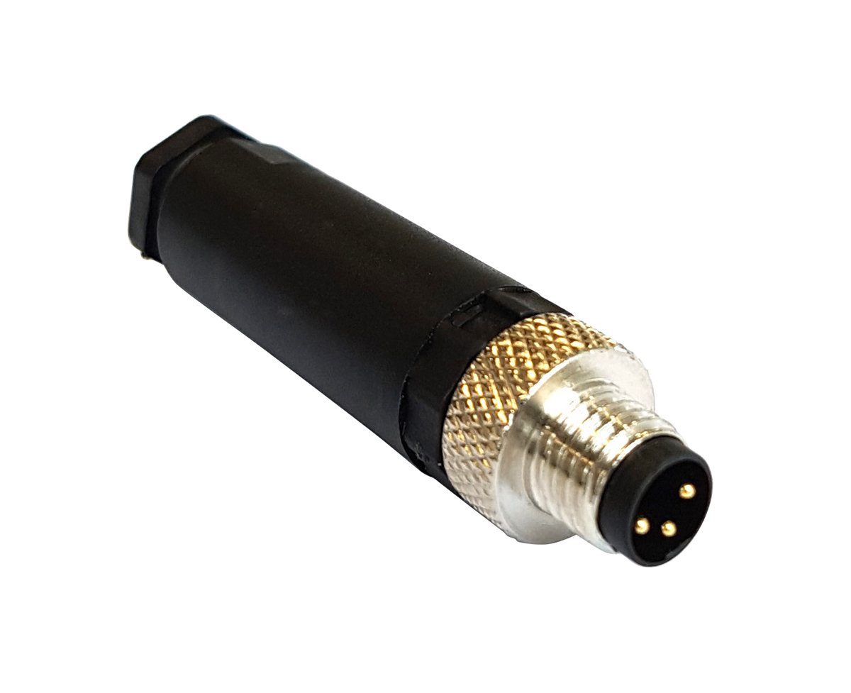 Bulgin Circular Connector, 3 Contacts, In-Line, M8 Connector, Plug, Male, IP67, Buccaneer M8 Series