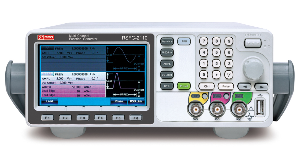 RS PRO RSFG-2110 Function Generator, 25MHz Max, FM Modulation - With RS Calibration