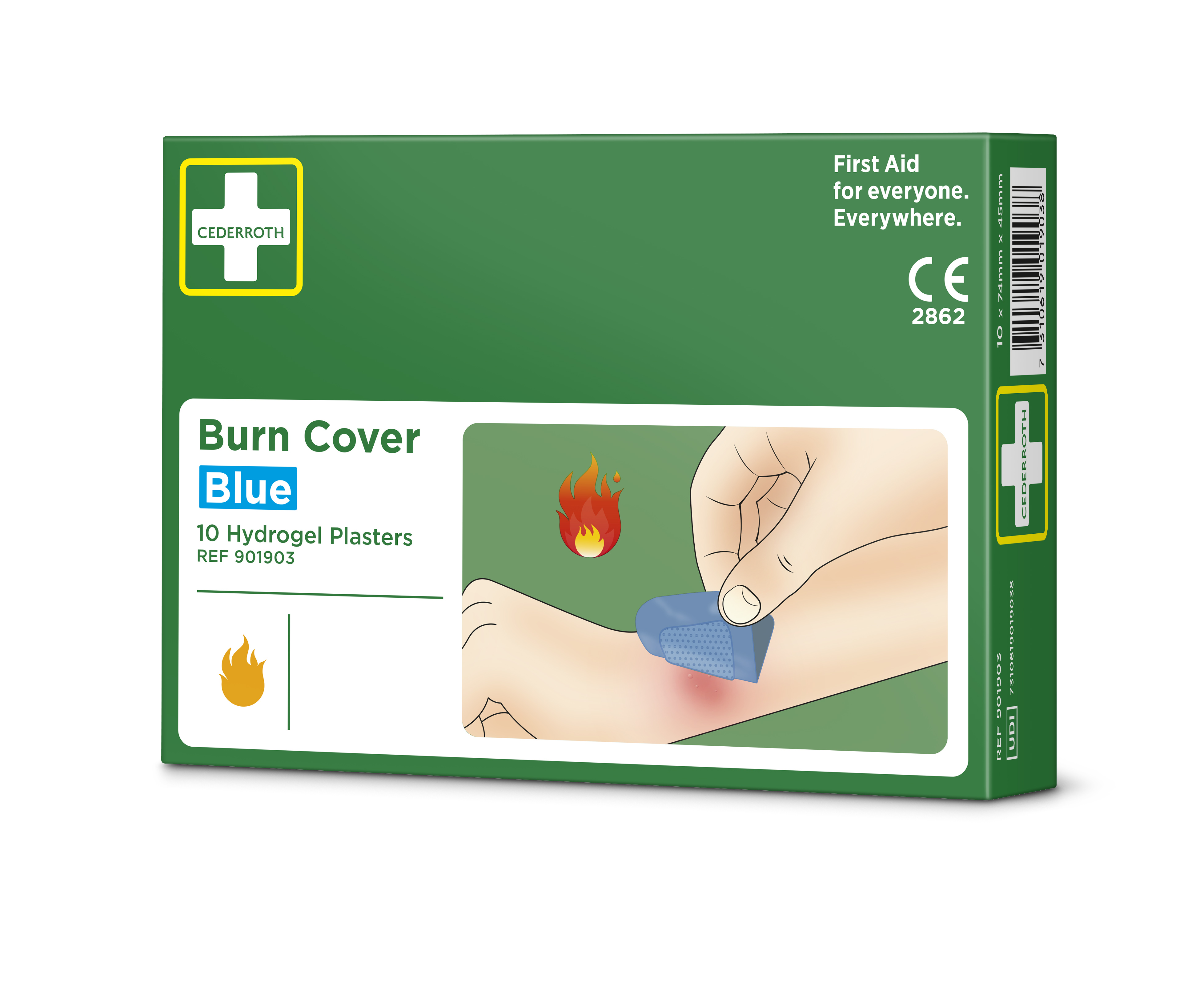 Cederroth Plastic Blue Wound & Burn Plaster for Burns, 10Each Per Package 74mm